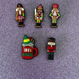 Colorful Nutcracker Shoe charms. Fit Crocs. Set of 5